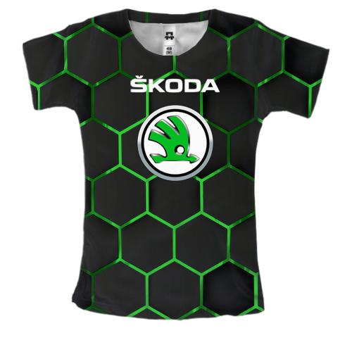 Женская 3D футболка Skoda (броня)