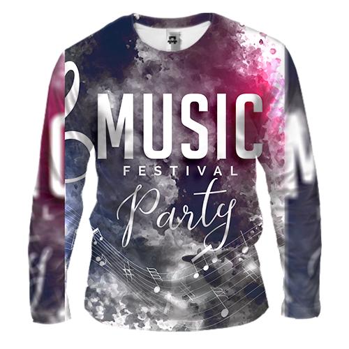 Чоловічий 3D лонгслів Music festival party