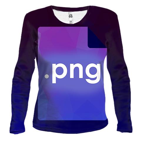 Жіночий 3D лонгслів з надписью PNG
