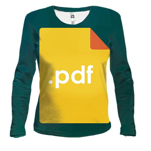 Жіночий 3D лонгслів с надписью PDF