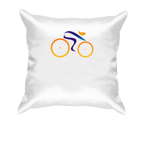 Подушка с ленточным велосипедистом