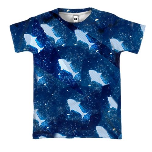 3D футболка Blue fish pattern