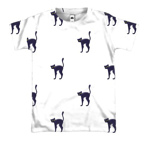 3D футболка Black cat pattern