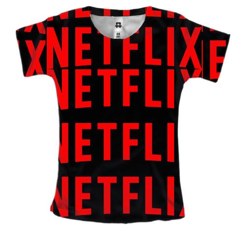 Женская 3D футболка Netflix pattern