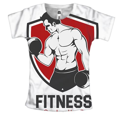 Женская 3D футболка Fitness Club.