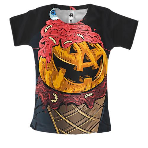 Женская 3D футболка Halloween ice cream