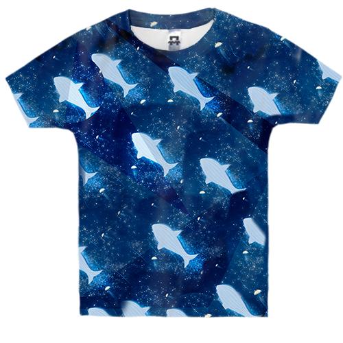 Детская 3D футболка Blue fish pattern