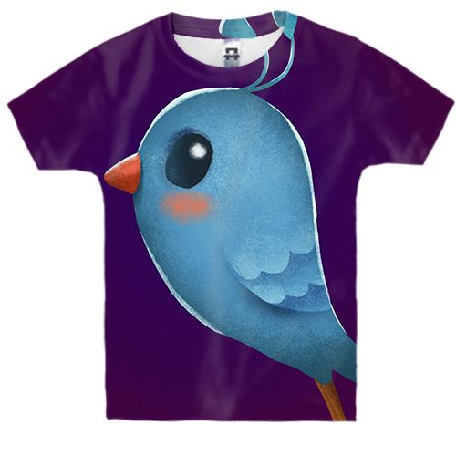 Детская 3D футболка Light-blue bird
