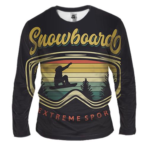 Мужской 3D лонгслив Snowboard extreme sport