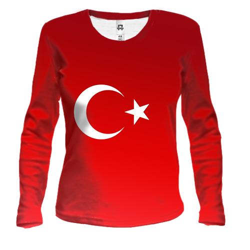 Женский 3D лонгслив с градиентным флагом Турции