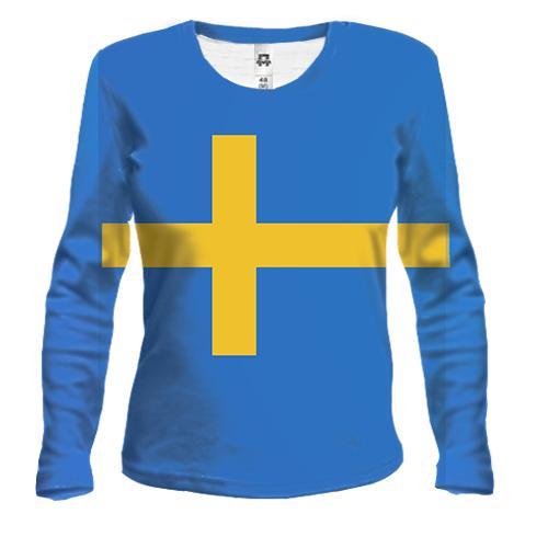 Женский 3D лонгслив с флагом Швеции