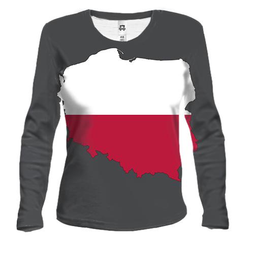 Женский 3D лонгслив с флагом Польши