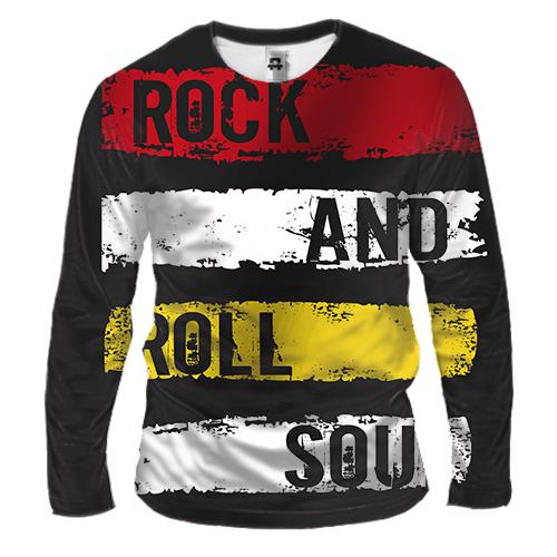 Чоловічий 3D лонгслів rock and roll soul