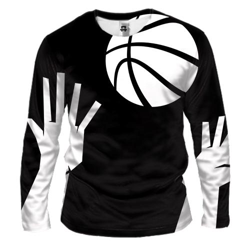Мужской 3D лонгслив Basketball hand