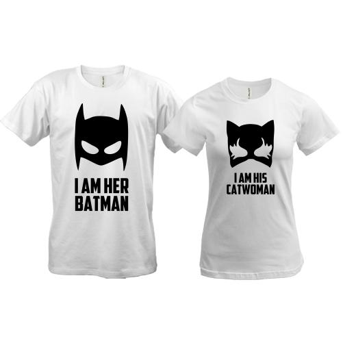 Парные футболки i'm her Batman i'm his Catwoman