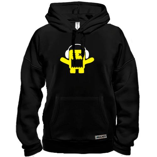 Толстовка Yellow monster in the headphones.