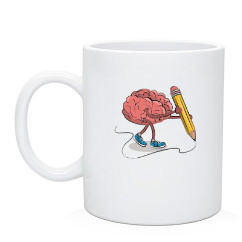 Чашка Мозг с карандашом.