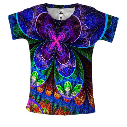 Жіноча 3D футболка з яскравими листям