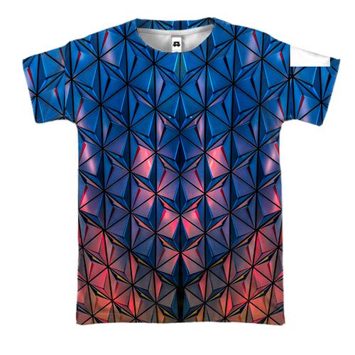 3D футболка Low poly pattern.