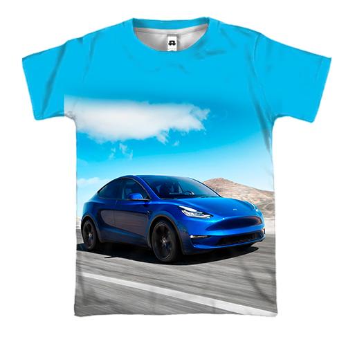 3D футболка Blue Tesla