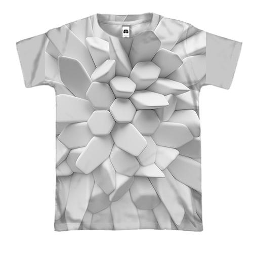 3D футболка Белая 3D абстракция