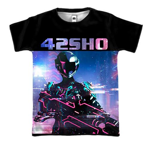 3D футболка 42SHO робот зі зброєю