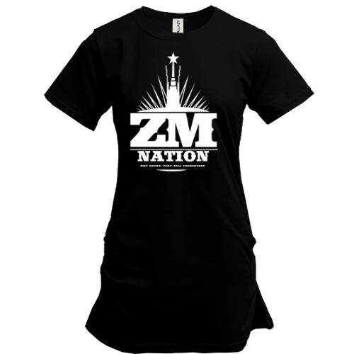 Подовжена футболка ZM Nation Хто знає той зрозуміє