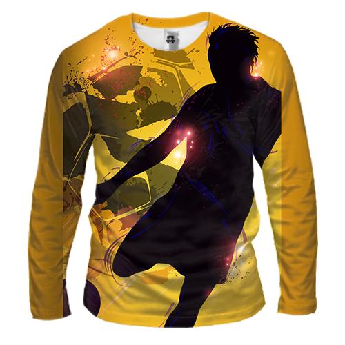 Чоловічий 3D лонгслів з темним футболістом