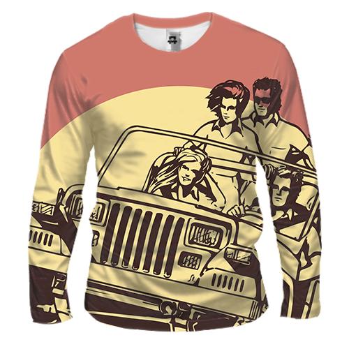 Мужской 3D лонгслив Road Jeep