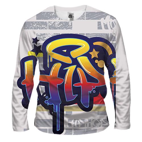 Чоловічий 3D лонгслів Hip Hop graffiti