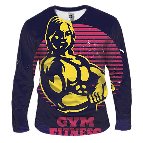 Мужской 3D лонгслив Elite fitness girl (2)