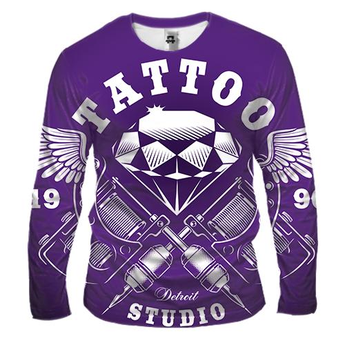 Мужской 3D лонгслив black Tattoo studio