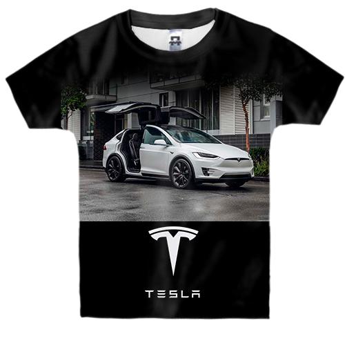 Детская 3D футболка White Tesla