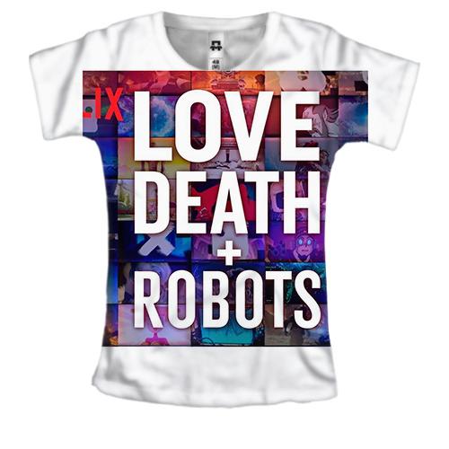 Жіноча 3D футболка Love death + robots.