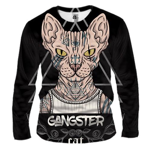 Мужской 3D лонгслив Gangster Cat