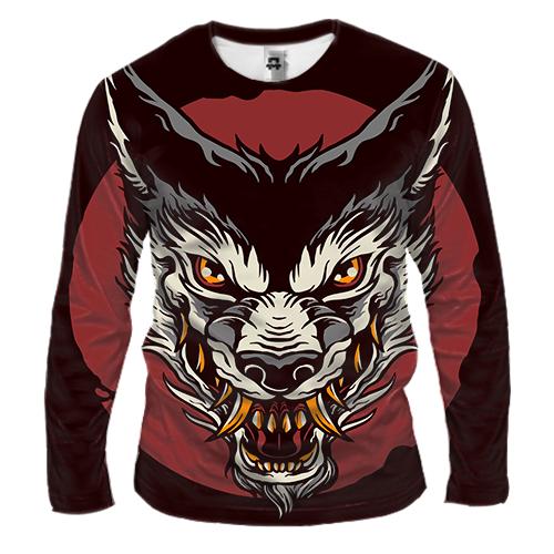 Чоловічий 3D лонгслів Wolf Art