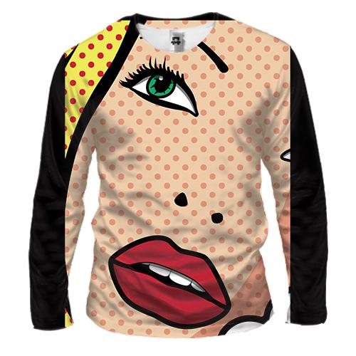 Мужской 3D лонгслив Girl Pop Art