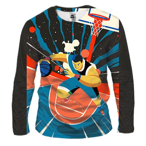 Мужской 3D лонгслив Basketball player Art