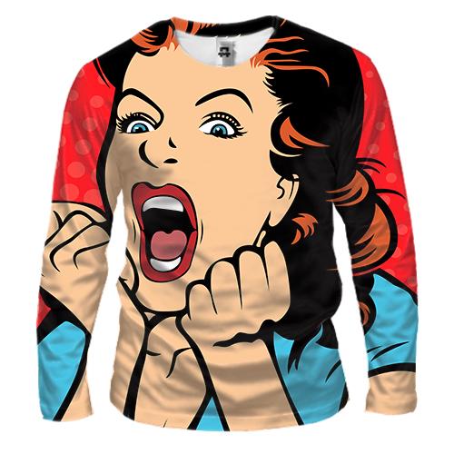 Мужской 3D лонгслив Screaming Pop Art