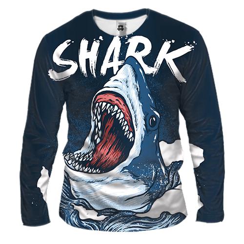 Чоловічий 3D лонгслів Shark