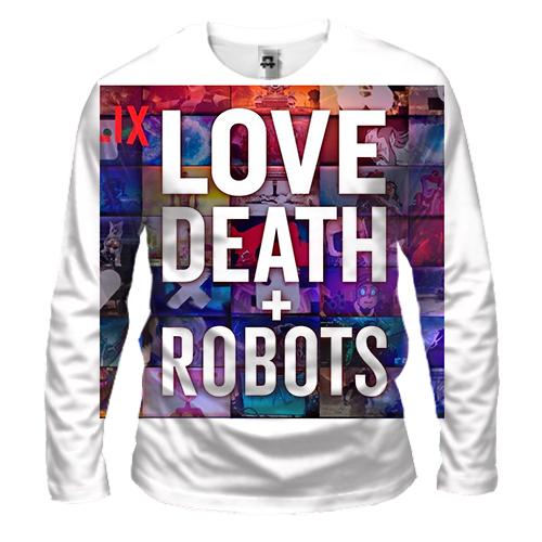 Чоловічий 3D лонгслів Love death + robots.