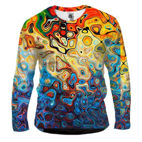 Мужской 3D лонгслив Жидкая абстракция