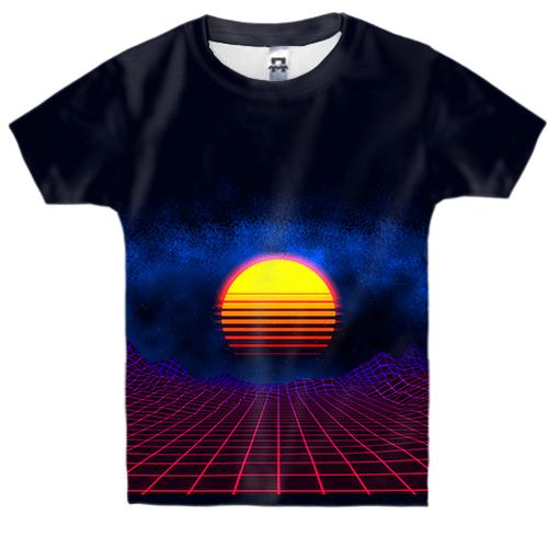 Детская 3D футболка Виртуальный закат солнца