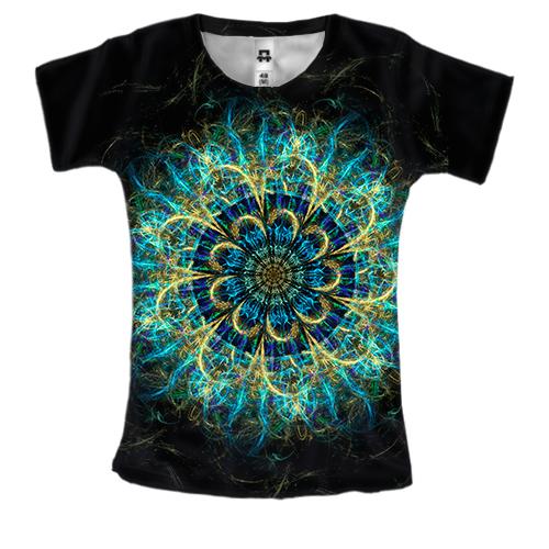 Жіноча 3D футболка Neon mandala