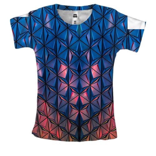 Жіноча 3D футболка Low poly pattern.