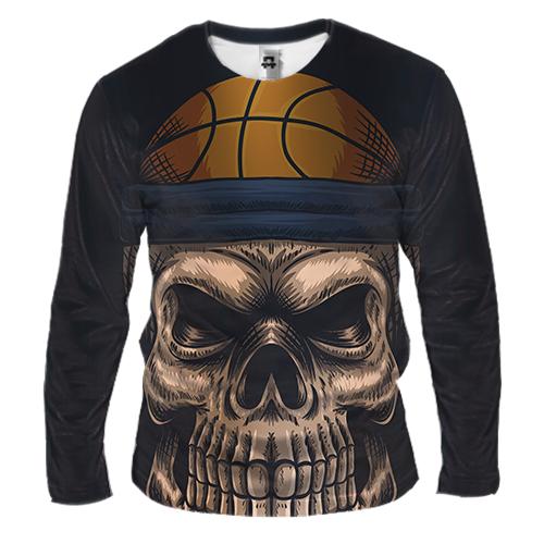 Чоловічий 3D лонгслів Angry Skull Basketball