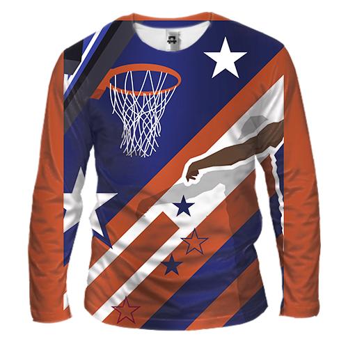 Чоловічий 3D лонгслів Basketball Collage