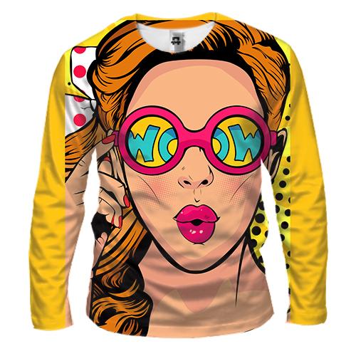 Чоловічий 3D лонгслів Girl Wow Pop Art