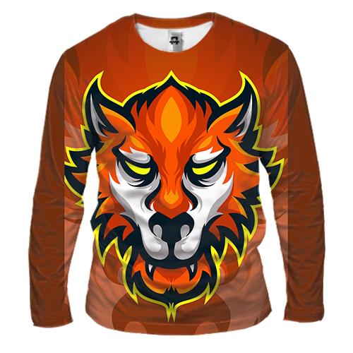 Мужской 3D лонгслив Red Wolf Art