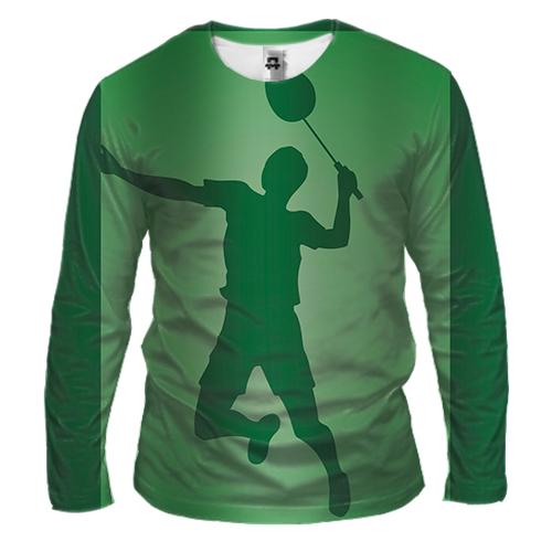 Чоловічий 3D лонгслів Tennis player Silhouette